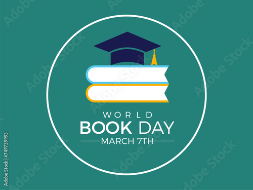 World Book Day celebrated every year of April 23, Vector banner, flyer, poster and social medial template design.