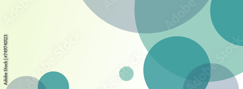 ビジネスバナー向け明るいグリーンの円形をランダムに並べたグラーデーションカラー背景のベクター画像イラスト photo