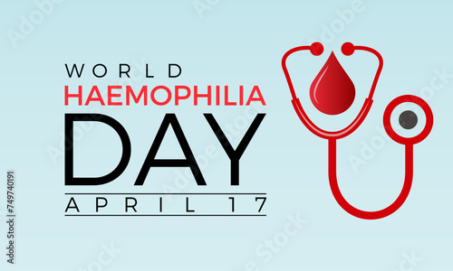 World Hemophilia Day Observed every year of April 17, Vector banner, flyer, poster and social medial template design.