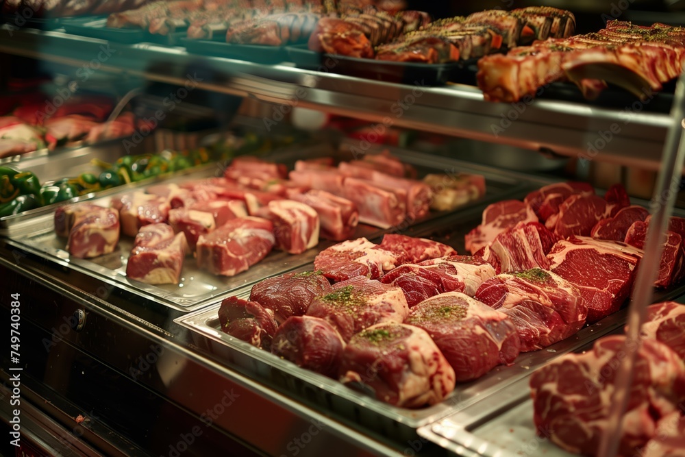 Gourmet Meat Selection at High-End Deli Counter