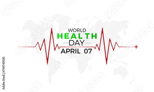 World Health Day Observed every year of April 7, Vector banner, flyer, poster and social medial template design.