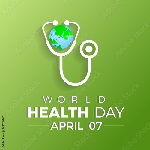 World Health Day Observed every year of April 7, Vector banner, flyer, poster and social medial template design.