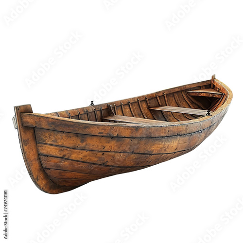 Magnificent Wooden Rowboat isolated on white background © Png Forest