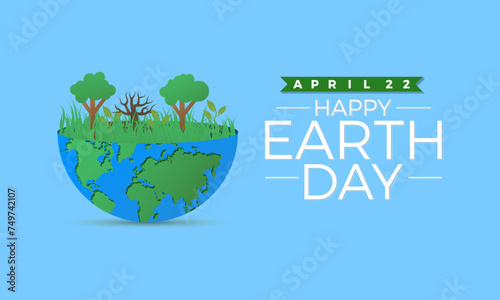 Earth Day Celebrated every year of April 22, Vector banner, flyer, poster and social medial template design.