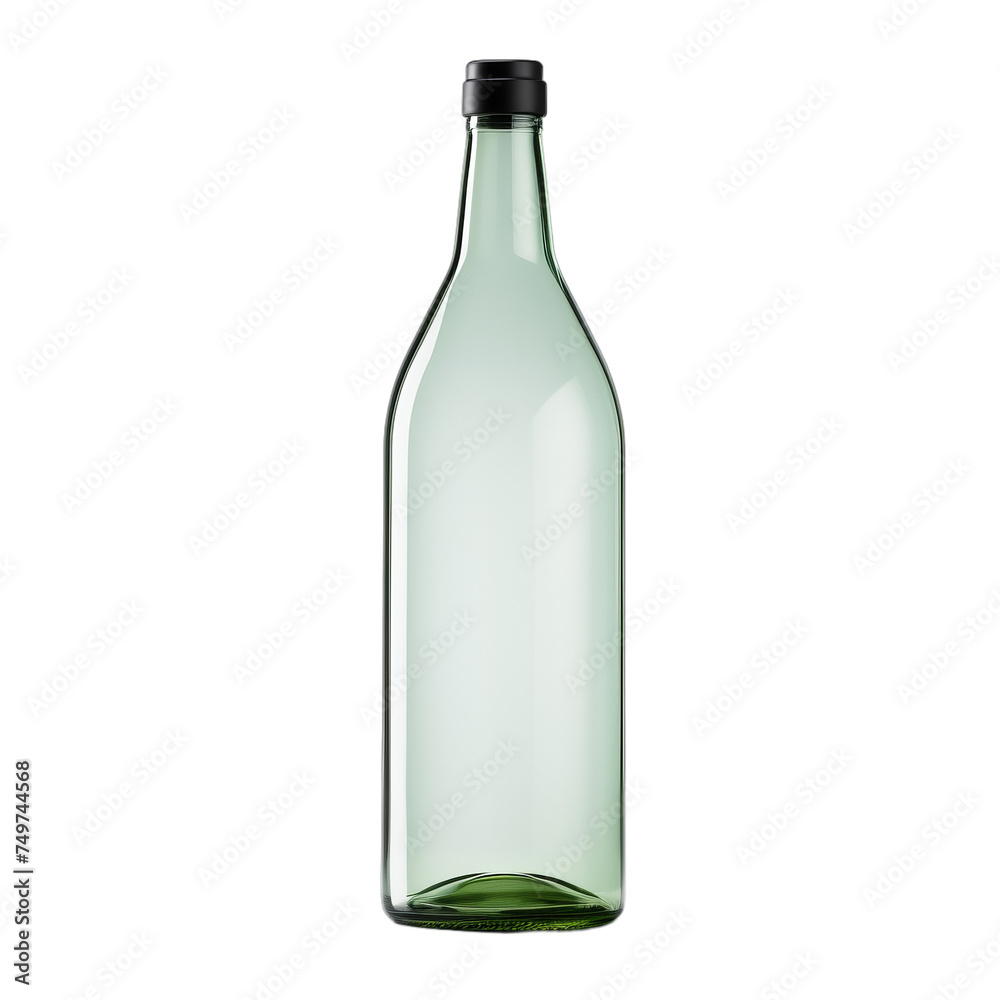 A blank glass wine bottle isolated on transparent background, png A blank glass wine bottle isolated on transparent background, png