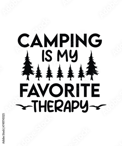 Black Color Camping Typography design photo