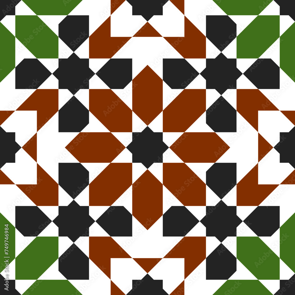 Seamless geometric pattern in arabic style Zellij Seamless geometric pattern in arabic style Zellij