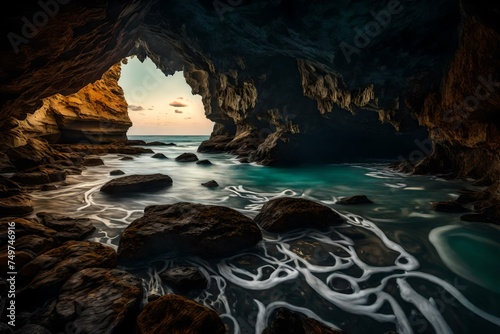 Cave rocks by the sea