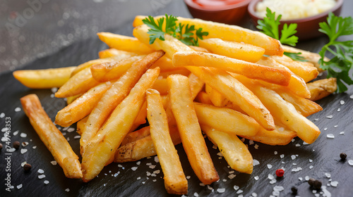 French Fries on isolated white background, Generative Ai