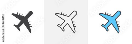 Airplane Isolated Line Icon Style Design. Simple Vector Illustration photo
