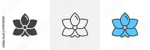 Moth Orchid Isolated Line Icon Style Design. Simple Vector Illustration