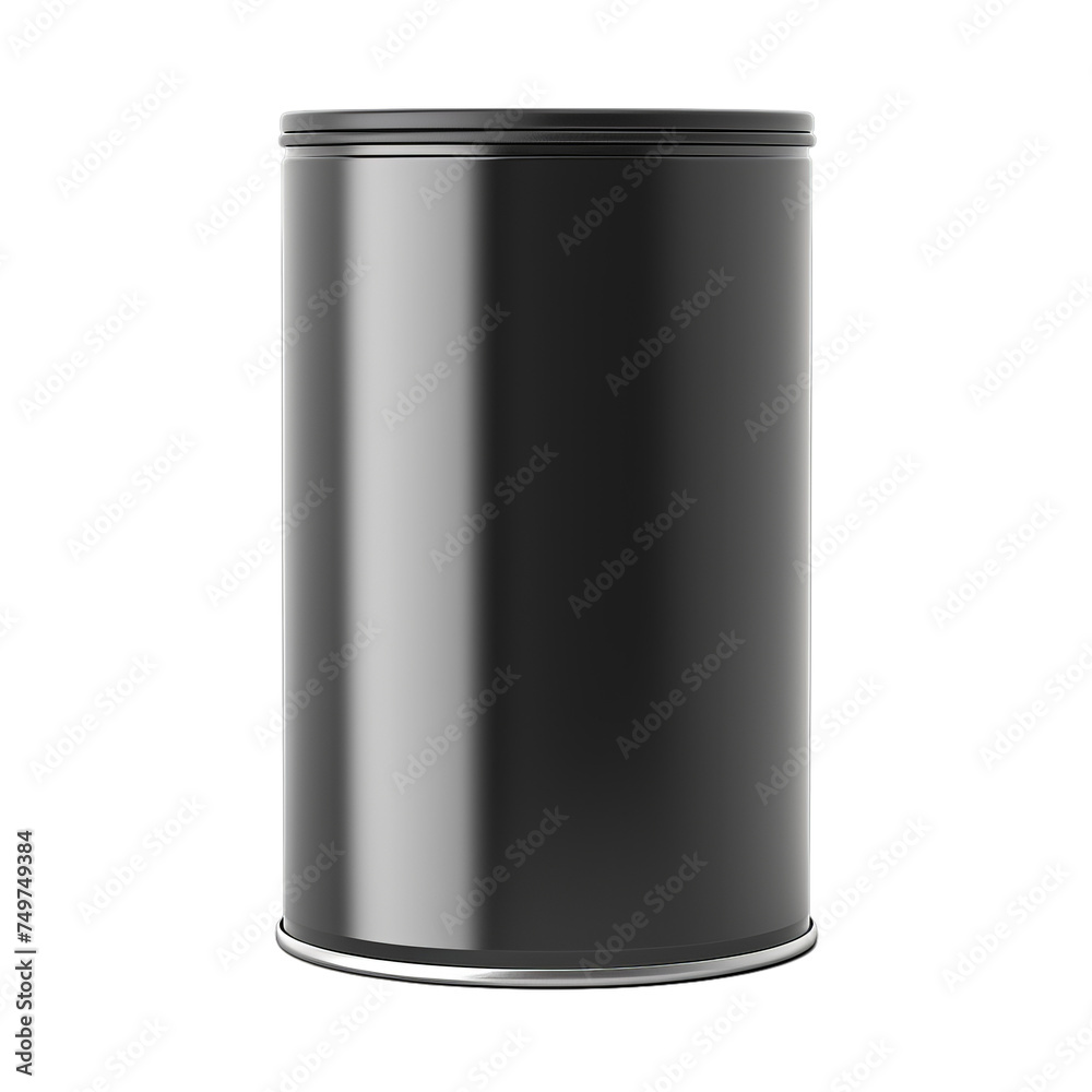 A blank metal coffee can isolated on transparent background, png A blank metal coffee can isolated on transparent background, png