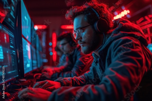  a cybersecurity team in action focusing on the intensity and concentration as they defend against a cyber attack highlight the modern digital battleground