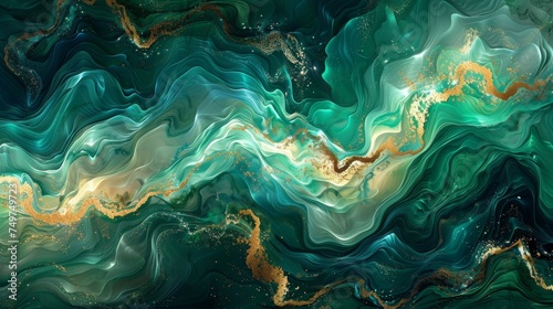 Luxurious waves of emerald ...
