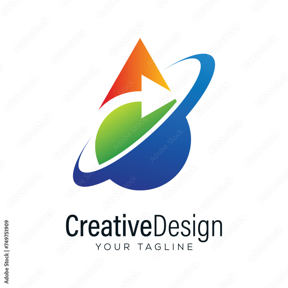 Creative arrow drop logo design Creative arrow drop logo design