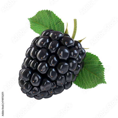 blackberry with leaves on transparent background Remove png