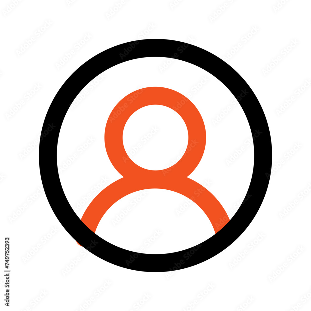 user profile outline color icon