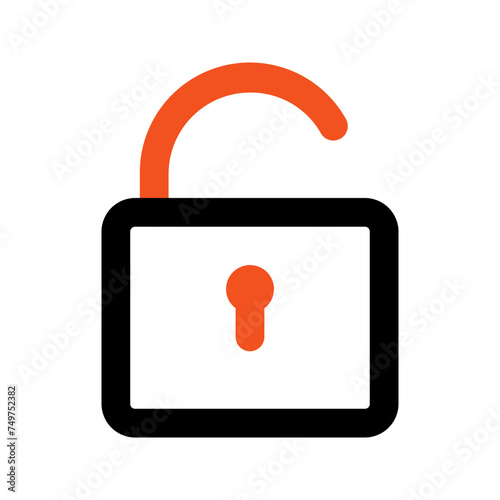 unlock outline color icon