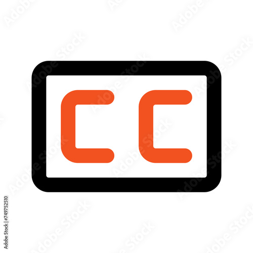 closed caption outline color icon