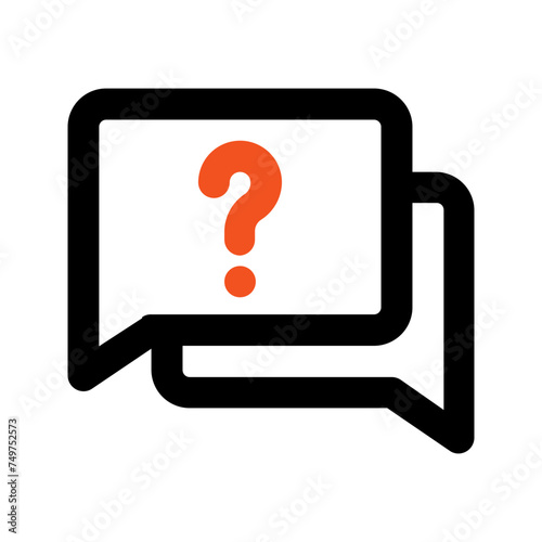 faq outline color icon