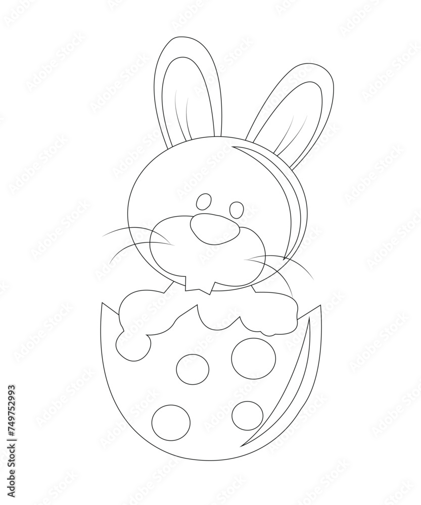 Obraz premium Easter coloring page for kids