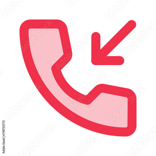 incoming call outline fill icon