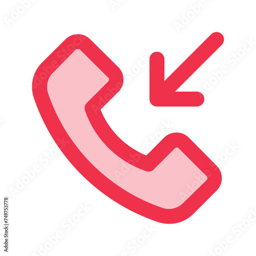 incoming call outline fill icon