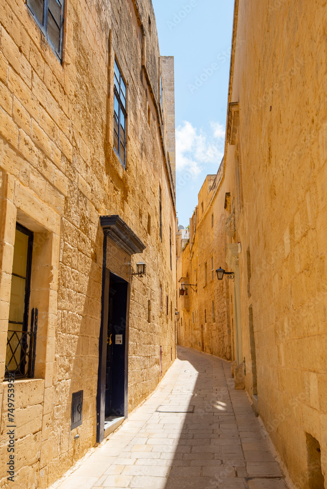 Pedestrian Alley in Mdina Old City - Malta