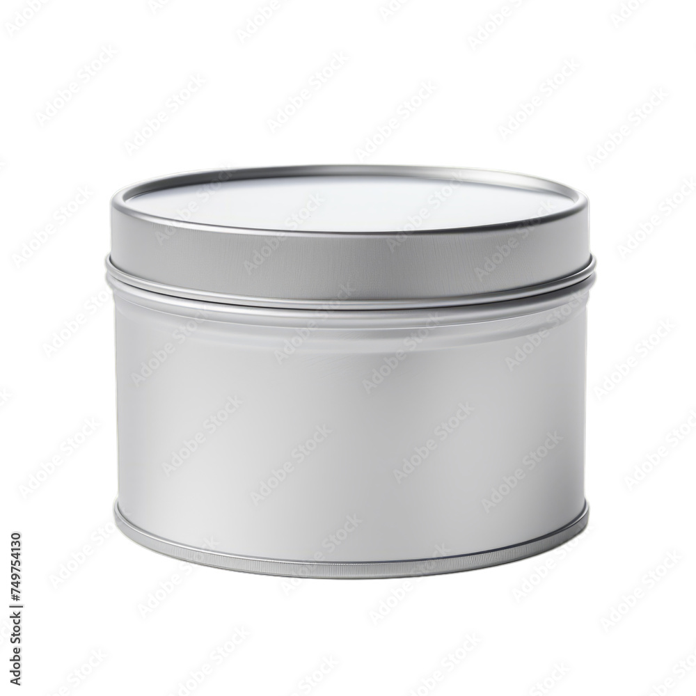 A blank metal spice tin isolated on transparent background, png A blank metal spice tin isolated on transparent background, png