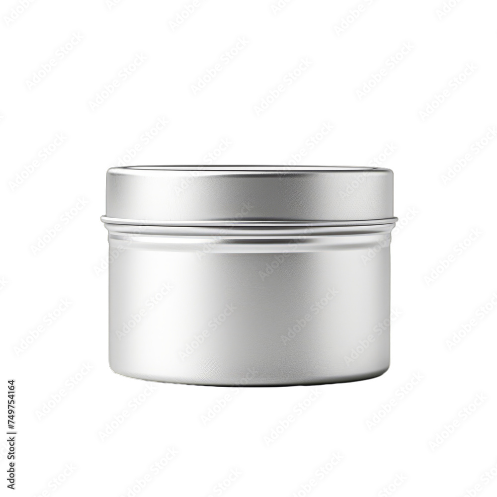 A blank metal spice tin isolated on transparent background, png A blank metal spice tin isolated on transparent background, png