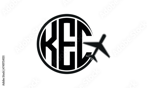 KEC three initial letter circle tour & travel agency logo design vector template. hajj Umrah agency, abstract, wordmark, business, monogram, minimalist, brand, company, flat, tourism agency, tourist photo