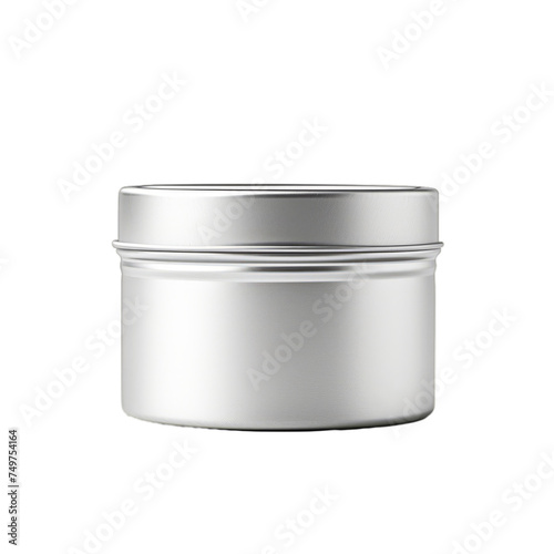 A blank metal spice tin isolated on transparent background, png