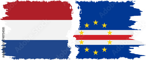 Free Download Cape Verde and Netherlands grunge flags connection vector - GFXLoad
