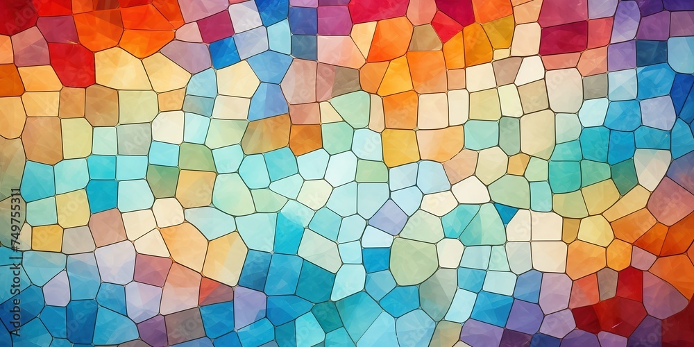 Abstract mosaic tiles Pattern Colorful Shapes background.