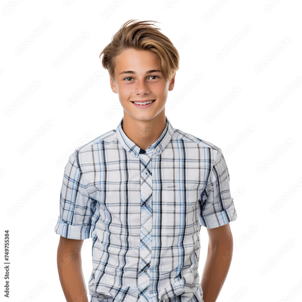 Portrait of a young teenager smiling, isolated on transparent background Portrait of a young teenager smiling, isolated on transparent background
