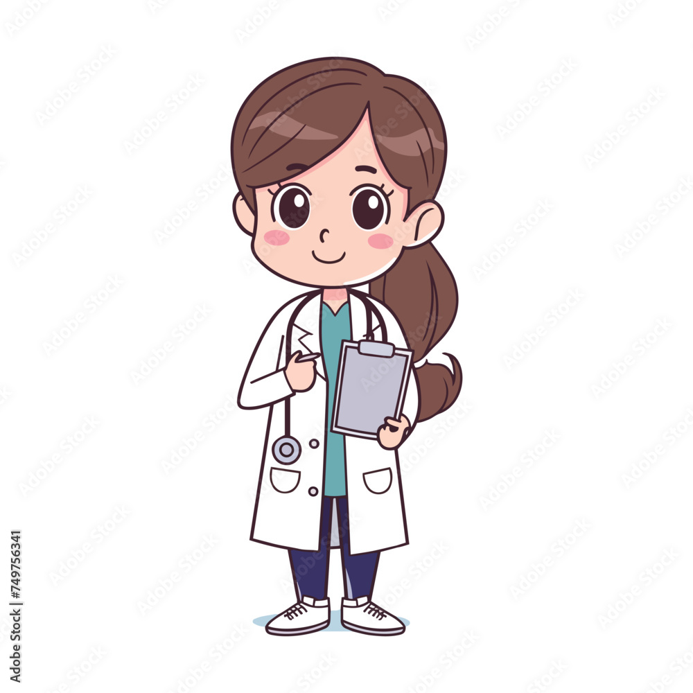 doctor with stethoscope on a white background