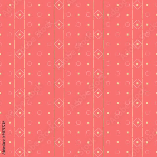 pink repetitive background. hand drawn squares and stripes. vector seamless pattern. geometric illustration. fabric swatch. wrapping paper. continuous design template for textile, home decor