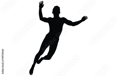 Silhouettes of jumping people,Jumping group people silhouette. People jumping, 