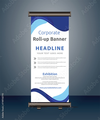vector corporate business roll up banner standee pull up banner x banner template design 