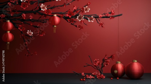 Chinese new year background banner no text