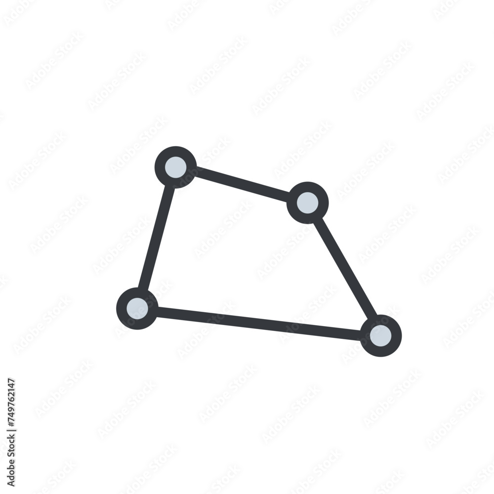 Box icon with circle in the corners. Rectangle icon low poly illustration Box icon with circle in the corners. Rectangle icon low poly illustration