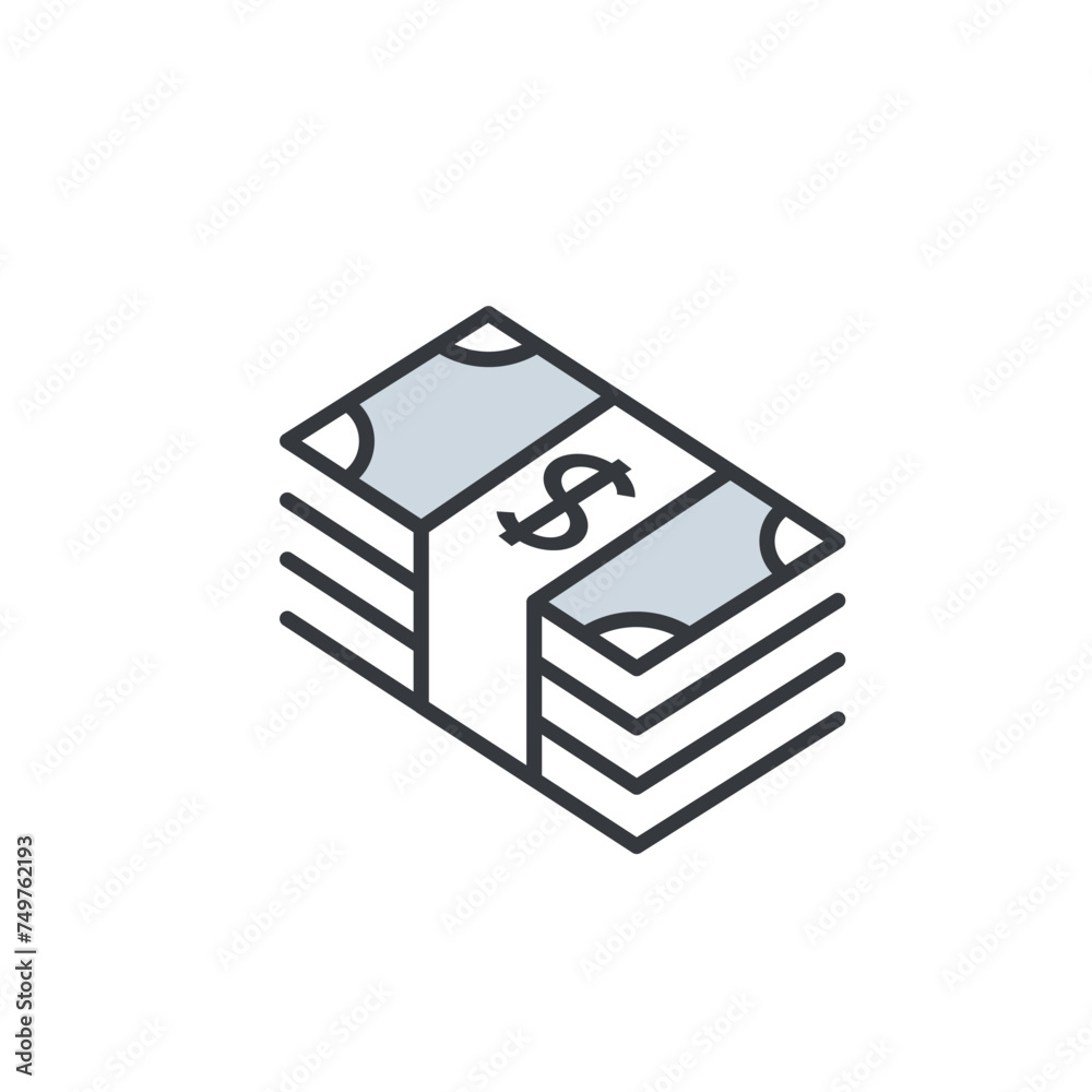 Cash Money Icon vector, Currency Icon, Money Icon, Cash Icon, Dollar Icon illustration Cash Money Icon vector, Currency Icon, Money Icon, Cash Icon, Dollar Icon illustration