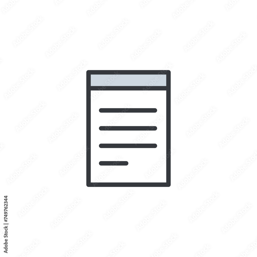 Document Notepad Icon, File Flat Icon. Document, Notebook, File Icon Vector Illustration Document Notepad Icon, File Flat Icon. Document, Notebook, File Icon Vector Illustration