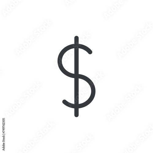 Money Icon, Dollar sign icon. Money coin flat icon usd pictogram finance icon.