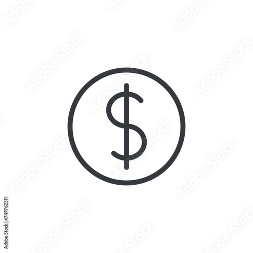 Money Icon, United States Dollar sign vector. Dollar sign icon