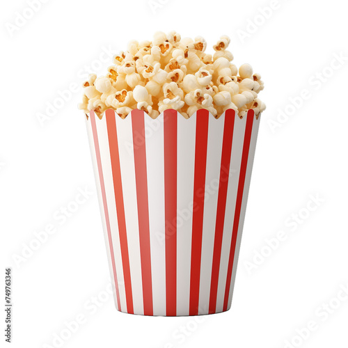A blank paper popcorn bag isolated on transparent background, png