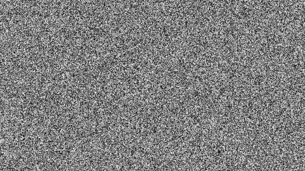 Old Retro TV - Static tv black and white noise caused by bad signal reception. Loop animation