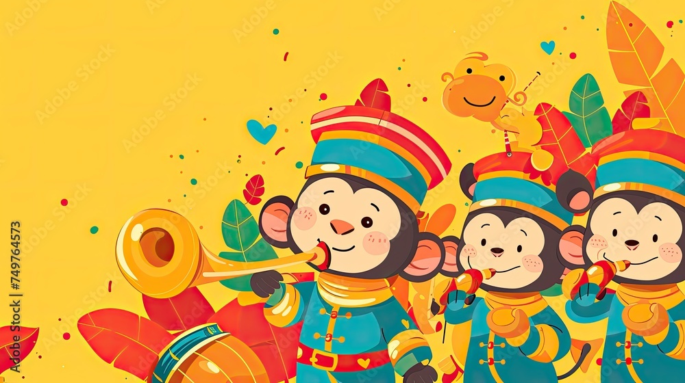 Greeting Card and Banner Design for Marching Band Day Background Greeting Card and Banner Design for Marching Band Day Background