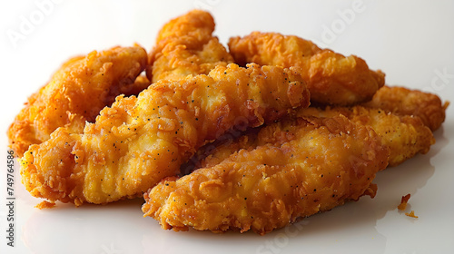 Chicken Tenders on isolated white background, Generative Ai