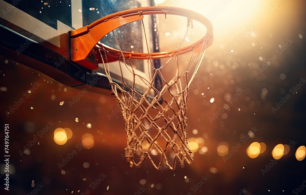a basketball dunks through the hoop